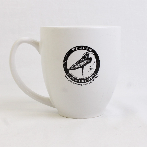 Pelican Pub & Brewery White Ceramic Coffee Mug With Handle 4.25" Tall