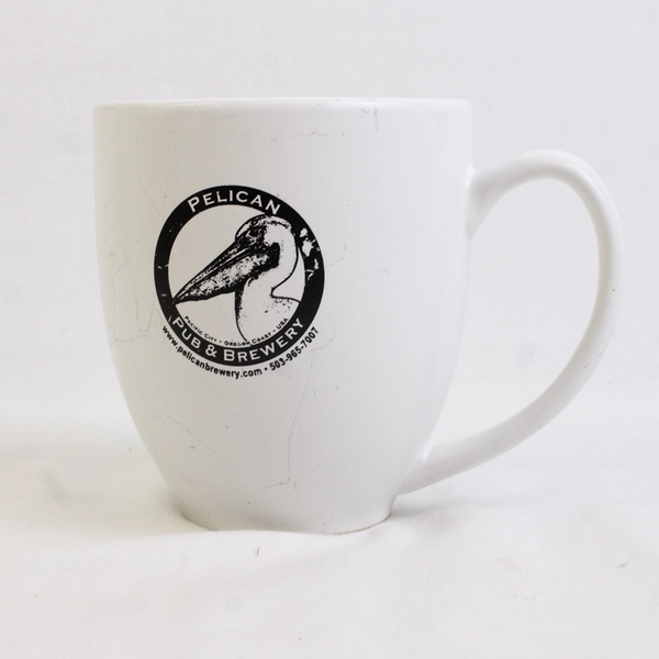 Pelican Pub & Brewery White Ceramic Coffee Mug With Handle 4.25" Tall