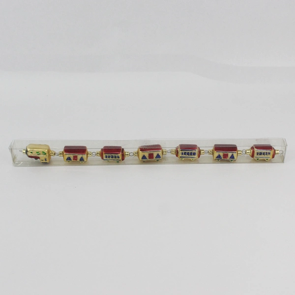 7 Piece 1996 Miniature Mercury Glass Train Ornament Set