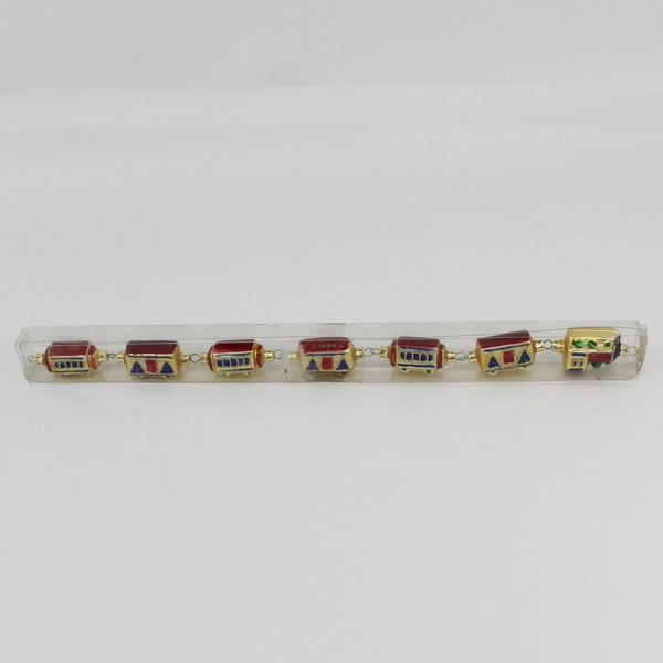 7 Piece 1996 Miniature Mercury Glass Train Ornament Set