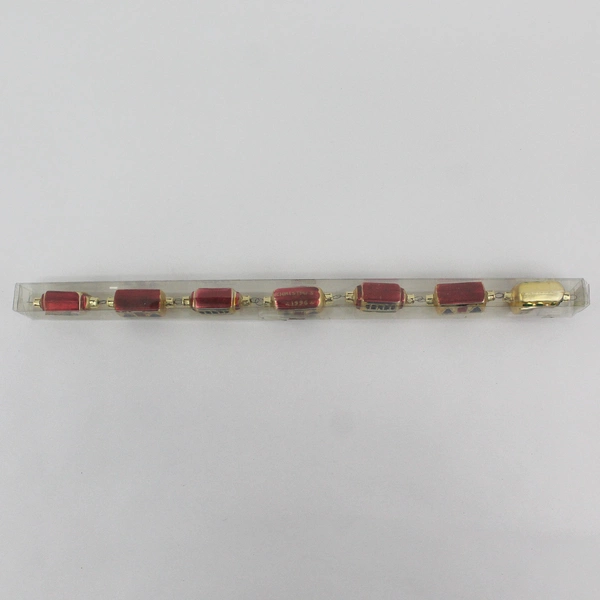 7 Piece 1996 Miniature Mercury Glass Train Ornament Set