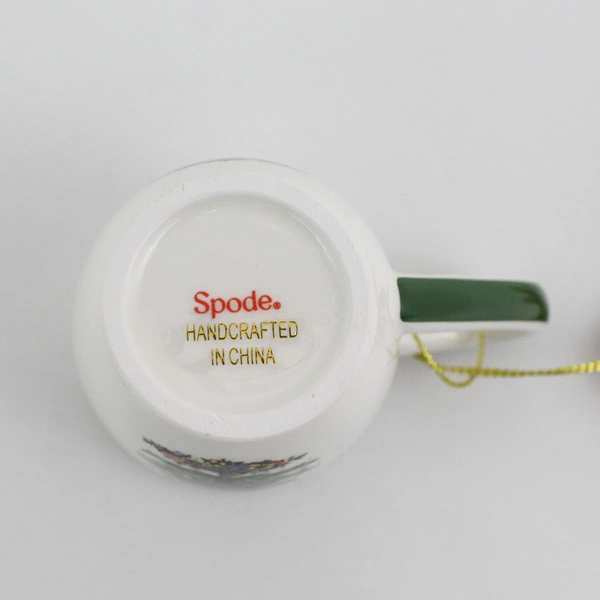 Spode Mini Coffee Cup Christmas Tree Ornament 2½" Ceramic Mug w/ Box