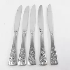 Set of 5 Oneida Stanhope Stainless Steel Modern Dinner Knives 9.5"