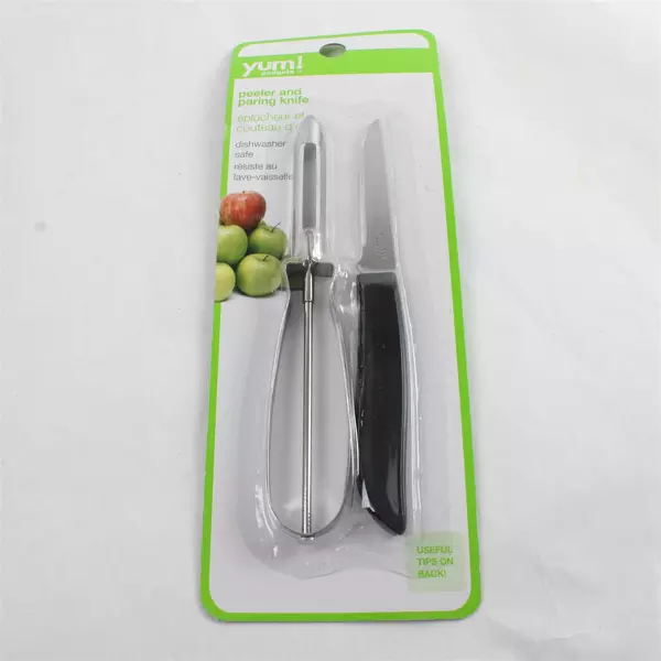Yum Gadgets Peeler & Paring Knife Set New Compact Kitchen Prep 2-Piece