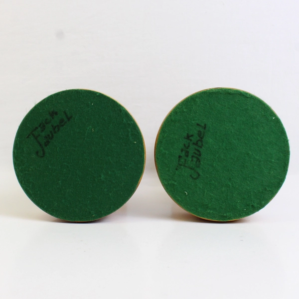 Set of 2 Hand-Carved Open Barley Twist Wooden Pillar Candle Holders 9-3/4"