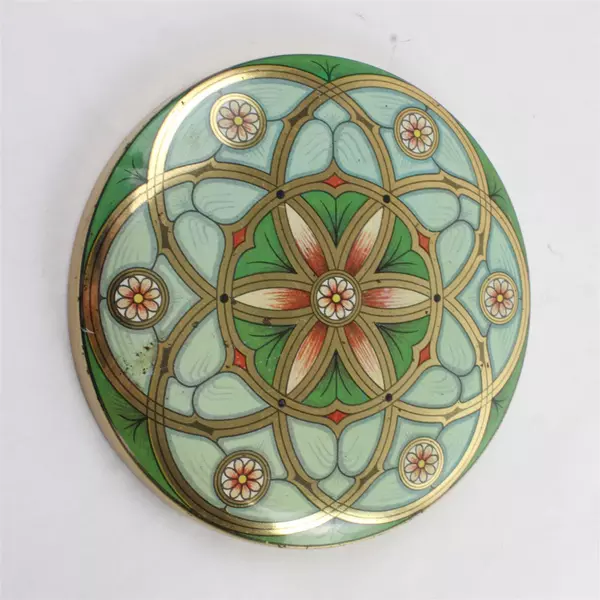 Vintage Meister Round Floral Tin Brazil Model 51147-0 5.25" x1.75"