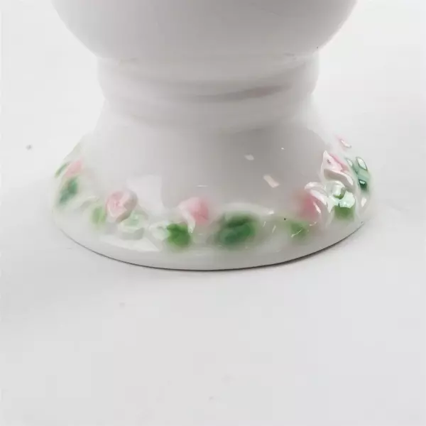 Vintage Porcelain Bud Vase 3D Raised Roses Floral 6.25"