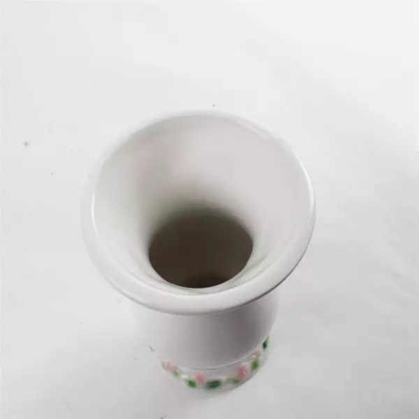 Vintage Porcelain Bud Vase 3D Raised Roses Floral 6.25"