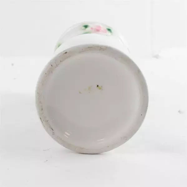 Vintage Porcelain Bud Vase 3D Raised Roses Floral 6.25"