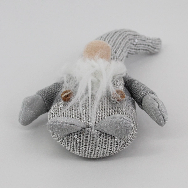 Gray Argyle Sock Bean Bag Plush Christmas Gnome Plush With Sequins 