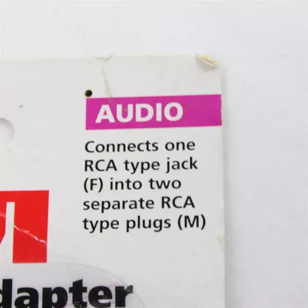 RCA AH201 Audio RCA Y Adaptor