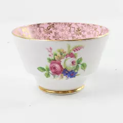 Phoenix Bone China Teacup Pink Floral Gold Rim Vintage 3.75" x 2.5" Used