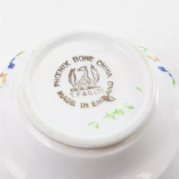 Phoenix Bone China Teacup Pink Floral Gold Rim Vintage 3.75" x 2.5" Used