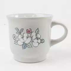 Chantilly Fleur de Lune Stoneware Coffee Cup Mug White Japan Blue Rim