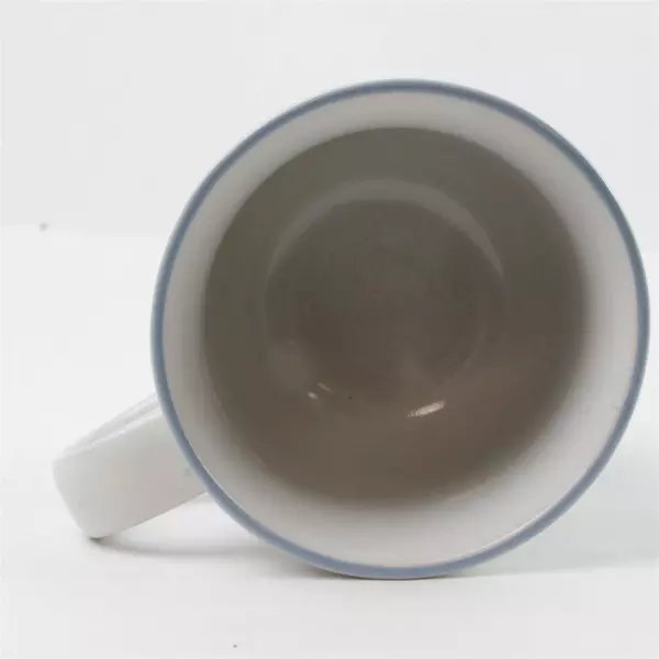 Chantilly Fleur de Lune Stoneware Coffee Cup Mug White Japan Blue Rim