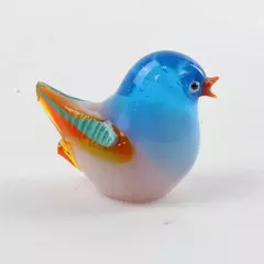 Murano Style Hand-Blown Multicolor Glass Bird Decorative Collectible