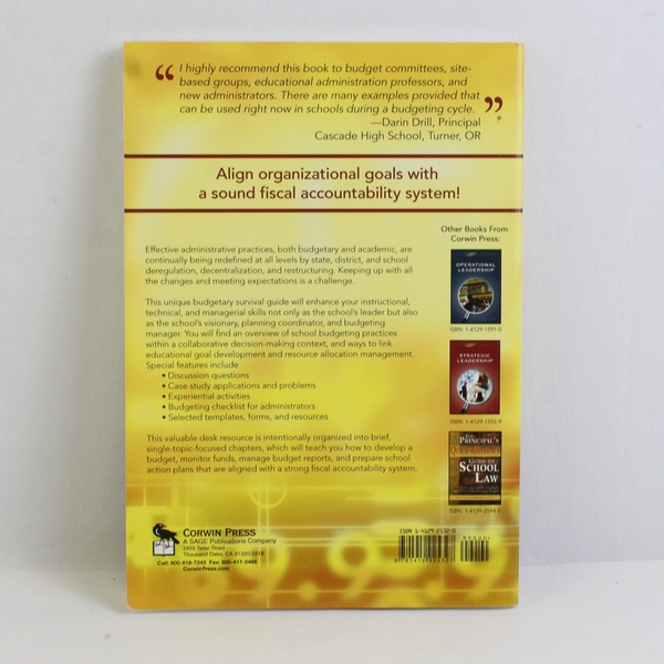 The Principal's Guide to School Budgeting Richard Sorenson Lloyd Goldsmith 2006