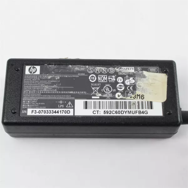HP Power Adapter 380467-003 18.5V DC 3.5A Power Cord Included