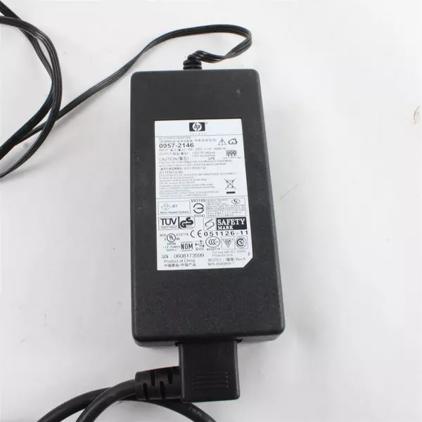 Genuine HP 0957-2146 Switching AC Power Adapter OEM 3 Prong Grey Keyed Connector