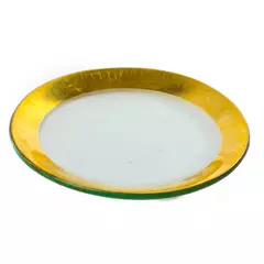 Vintage Clear Glass Plate with Gold Rim 7.25" Decorative Dining Accent