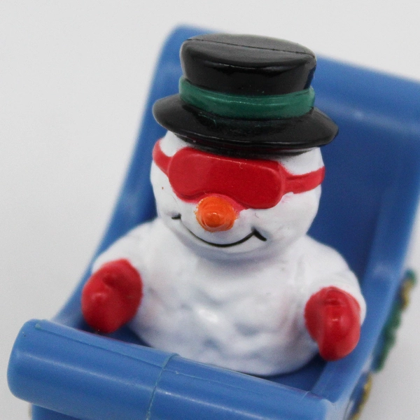 Snowman In A Blue Sleigh Pull Back Figure