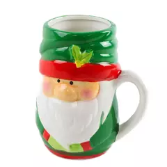 Bay Island 22oz Ceramic 3D Raised Jolly Santa Face Mug Christmas