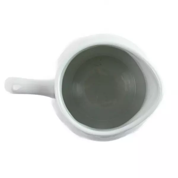 Vintage Gibson Stoneware Embossed Creamer Pitcher White Floral 3.5in