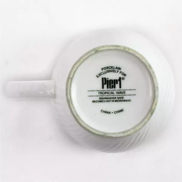 Pier 1 Tropical Wave Ceramic Mug Dishwasher Safe 5" x 3.5" x 4"