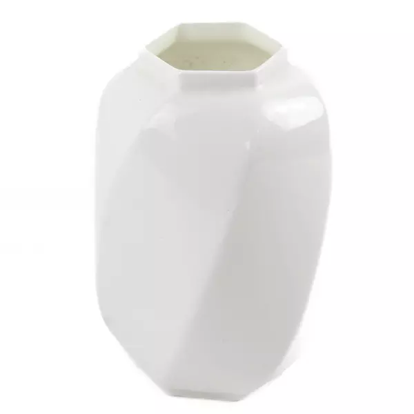 VTG Mikasa Bone China Y1500 Hexagonal Swirl Vase White Thailand 4.75"