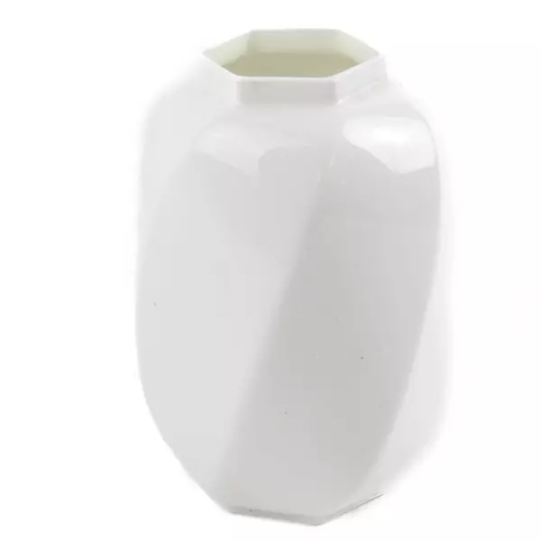 VTG Mikasa Bone China Y1500 Hexagonal Swirl Vase White Thailand 4.75"