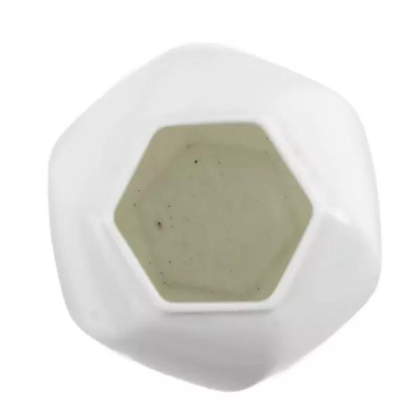 VTG Mikasa Bone China Y1500 Hexagonal Swirl Vase White Thailand 4.75"