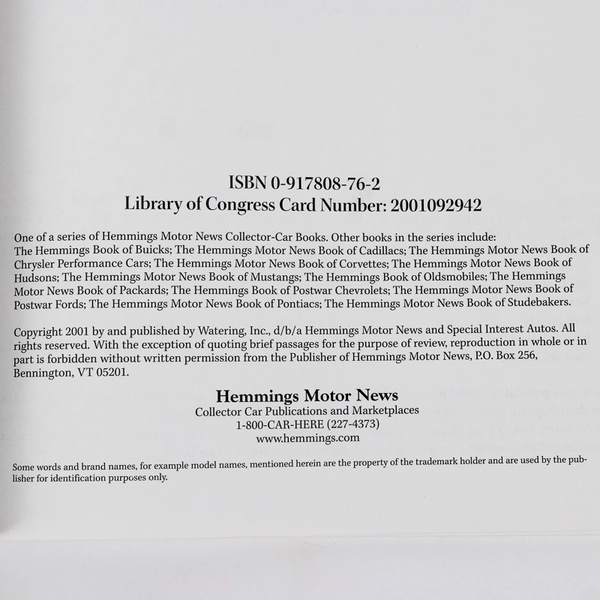 The Hemmings Book Of Prewar Fords 2001 Paperback Book Collector-Car Books