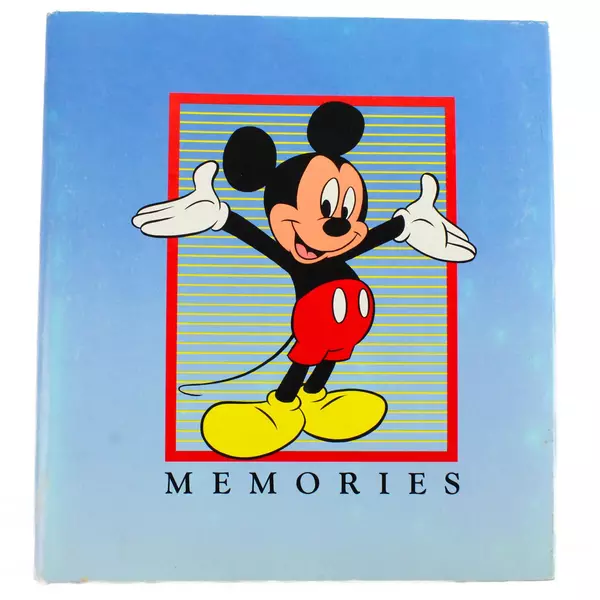Mickey Mouse Photo Album Blue Red Frame 12x10.5x2.5 Vintage Used