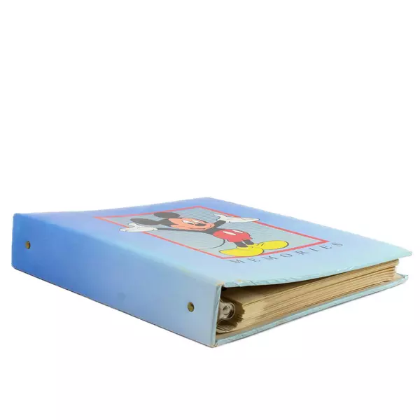 Mickey Mouse Photo Album Blue Red Frame 12x10.5x2.5 Vintage Used