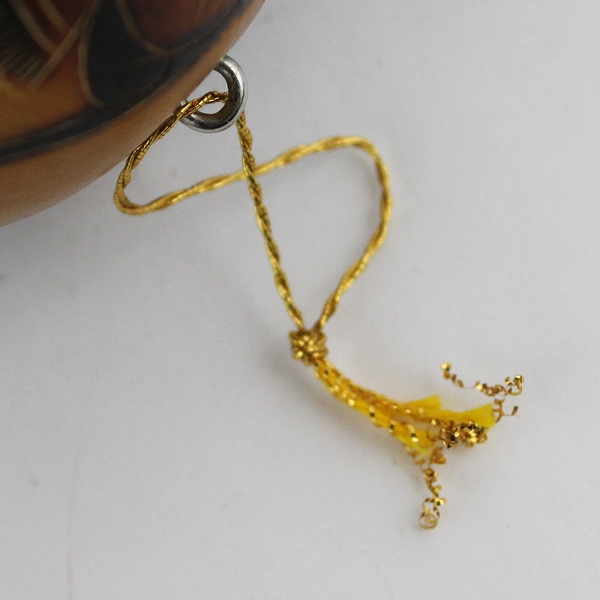 Hawaii Fish Pattern Hand Carved Natural Gourd Ornament 3" Diameter