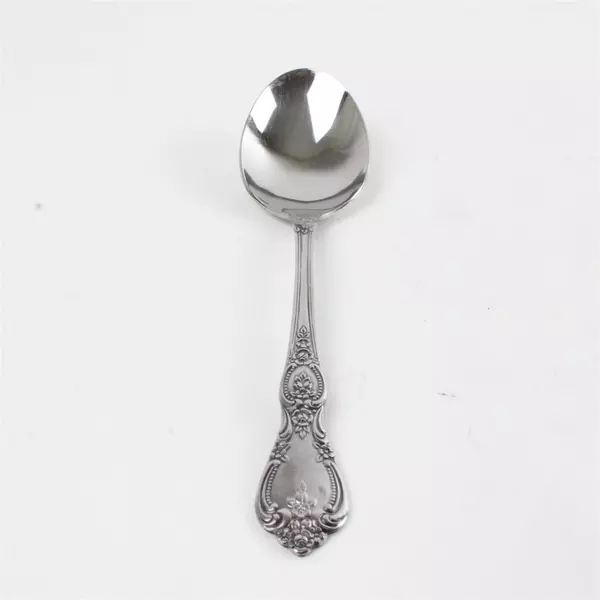 Set of 6 Oneida St. Ives Stainless Oval Soup Spoons 7" 