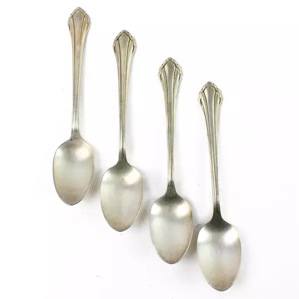 Set of 4 Oneida Bancroft Stainless Teaspoons 6" Classic Pattern