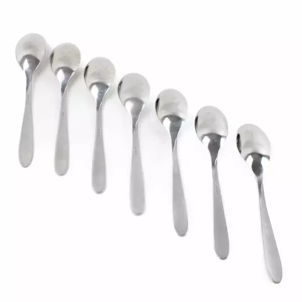 Set of 7 Oneida Tranquility Stainless Oval/Place Soup Spoons 8" 