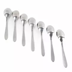 Set of 7 Oneida Tranquility Stainless Oval/Place Soup Spoons 8" 
