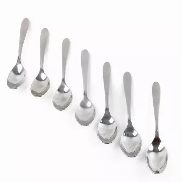 Set of 7 Oneida Tranquility Stainless Oval/Place Soup Spoons 8" 
