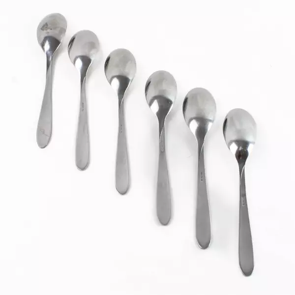 Set of 6 Oneida Tranquility Stainless Oval/Place Soup Spoons 8" 