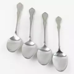 Set of 4 Oneida Trinity Stainless Steel Solid Serving Spoons 8.5"