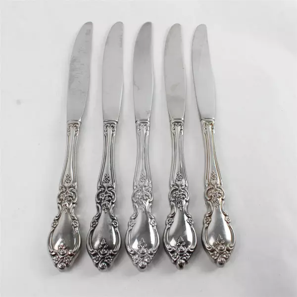 Set of 5 Oneida Louisiana Stainless Modern Hollow Handle Knives 