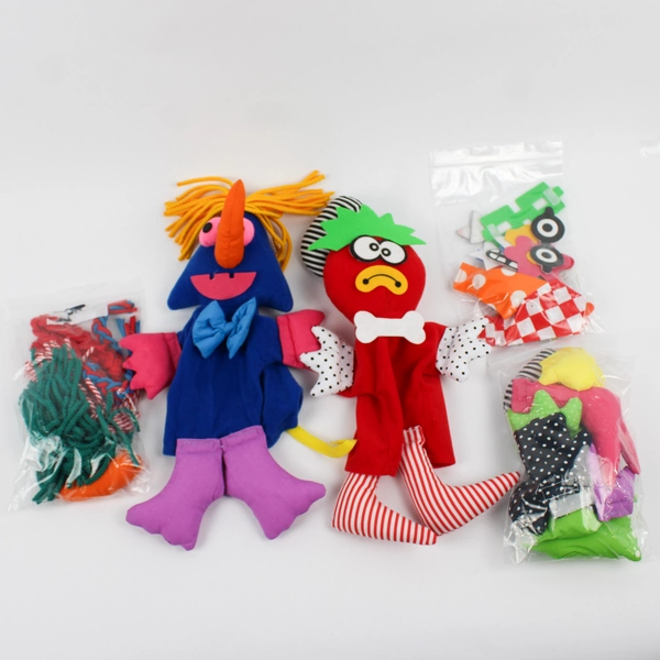 Unbranded Changeable Puppet Pals Felt and Fabric Kit Multiple Clothing Options