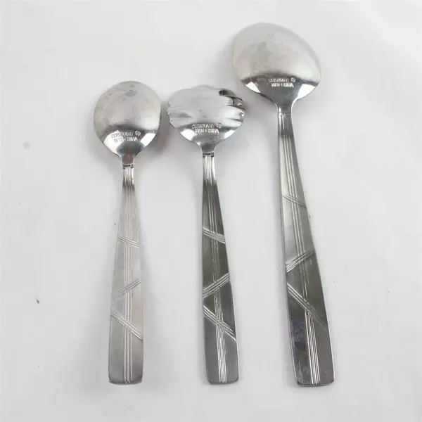 Lot of 3 Cuisinart Stainless Serving Spoons Sugar & Teaspoons 