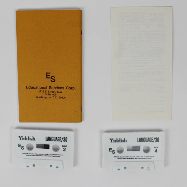 ES Teaching Cassettes Language/30 Yiddish 2 Cassettes W/Dictionary & Study Guide