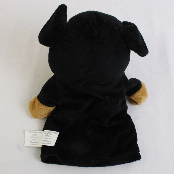 Kellytoy Plush Hand Puppet Black and Brown Dog 9” 2016