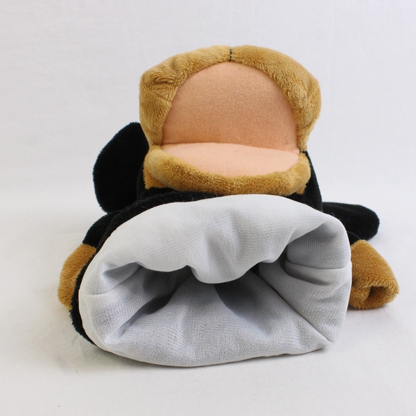 Kellytoy Plush Hand Puppet Black and Brown Dog 9” 2016