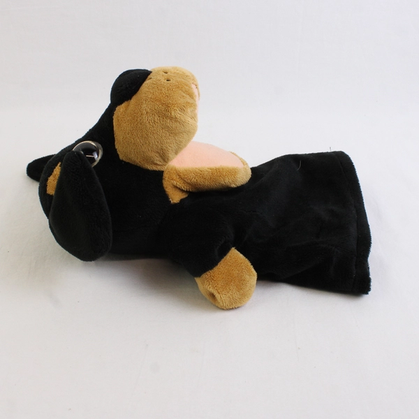 Kellytoy Plush Hand Puppet Black and Brown Dog 9” 2016