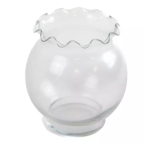 Vintage Indiana Glass Ruffled Edge Bowl Vase 5.5in